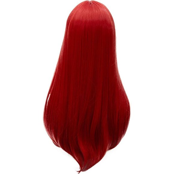 Women Red 60cm Long Straight Center Cosplay Wig for Halloween Costume Party - Picture 7 of 7